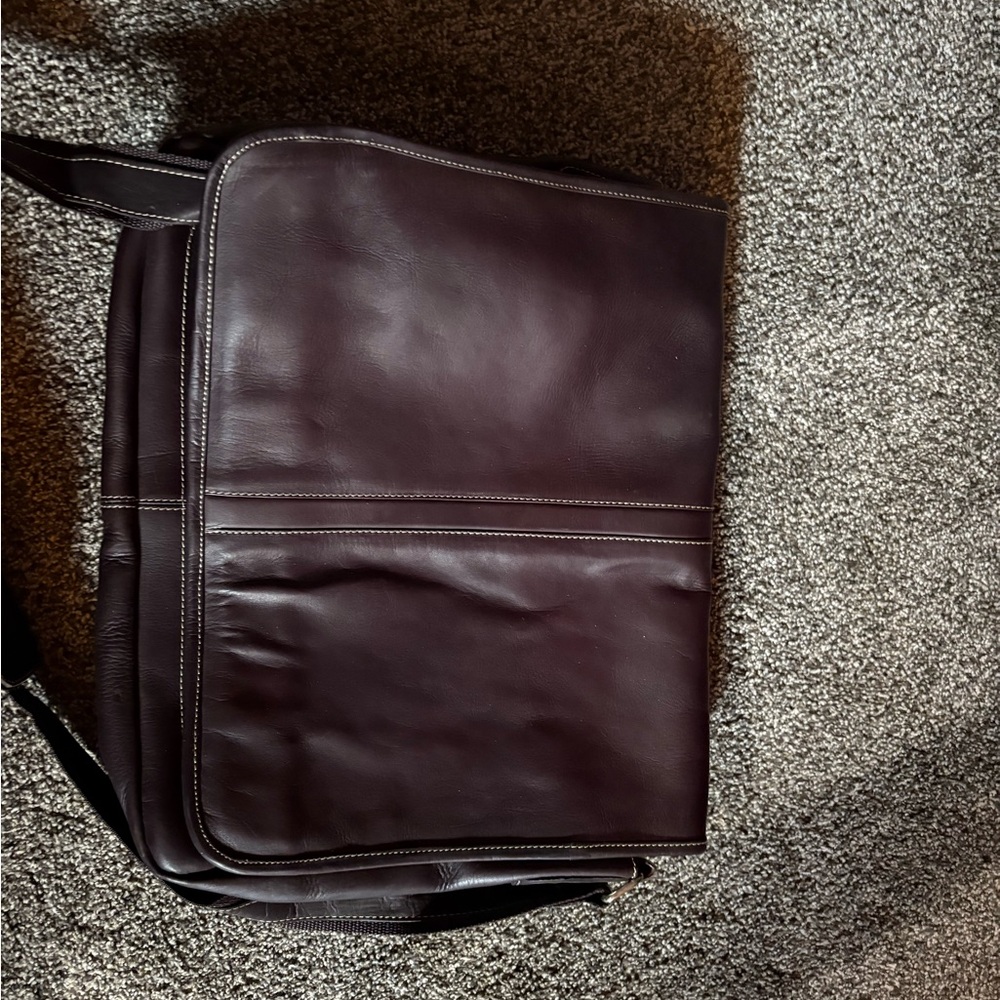 Latico Dark Brown Leather Messenger Bag - Picture 5 of 5